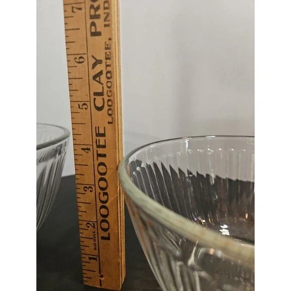 3 PYREX Ribbed Glass Nesting Mixing Bowls 3/6/10 Cups Clear #7401,7402, 7403 USA - Picture 11 of 16